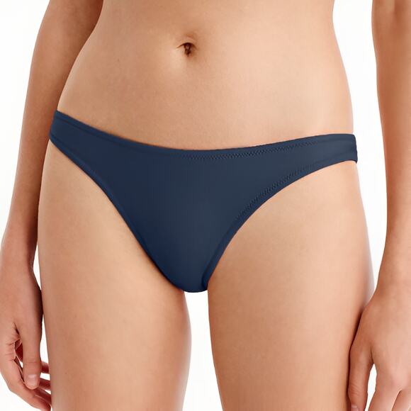 J. Crew Womens Beach Pool Summer Resort Low Rise Swim Bikini Bottom Size M Navy - Picture 1 of 6